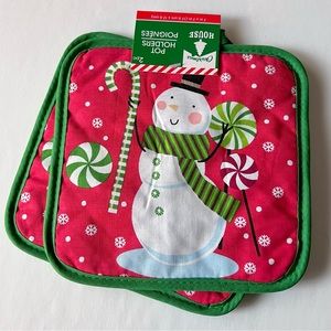 NEW Holiday Snowman 2pc Pot Holder Set - 7in.